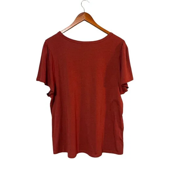 Philosophy Womens Rust Short Sleeve Top XXL/2XG Soft Blend Casual Wear 50% Polye - Picture 3 of 6